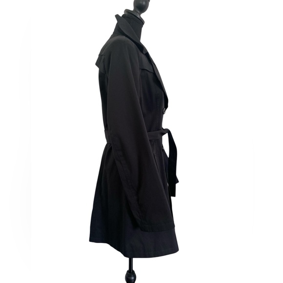 Via Spiga Trench Coat Lined Belted Large Womens Jacket Black - Picture 6 of 16
